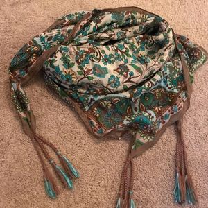 Johnny Was Floral Silk Scarf